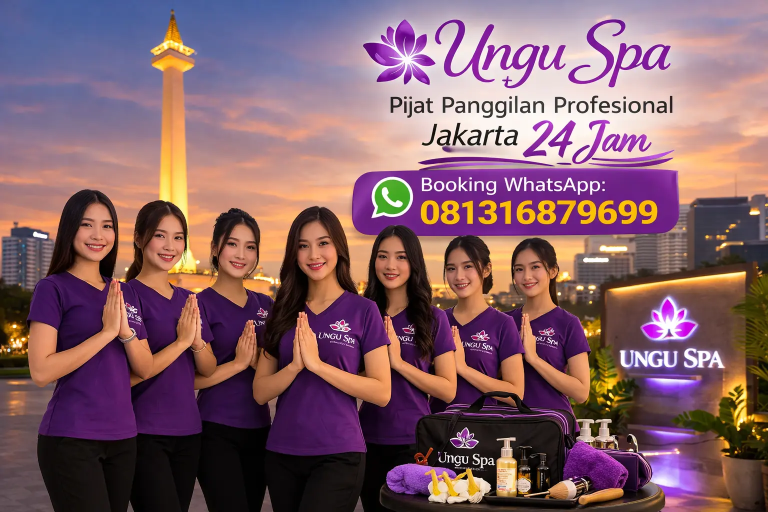 Terapis Ungu Spa Jakarta memberikan layanan spa